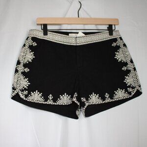 NWT Joie Gerardine Black & White Embroidered Shorts Chino Style Size 2